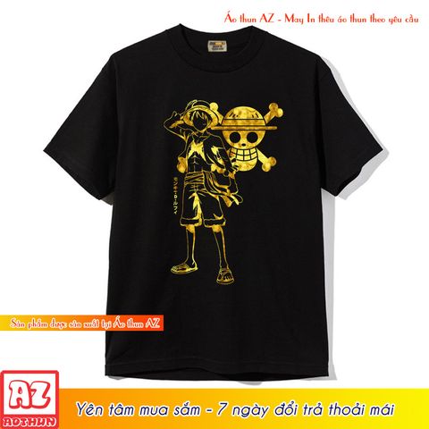  Áo thun One Piece màu đen in hình Luffy 3D Gold - Unisex Nam Nữ M2738 