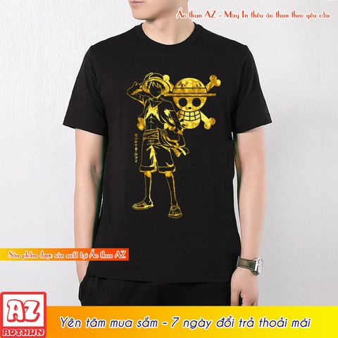  Áo thun One Piece màu đen in hình Luffy 3D Gold - Unisex Nam Nữ M2738 