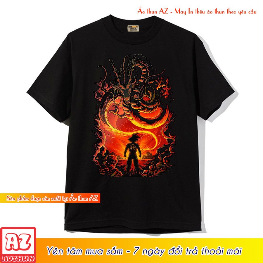 Áo thun in hình Songoku Dragon Ball màu đen - Form Unisex M2743