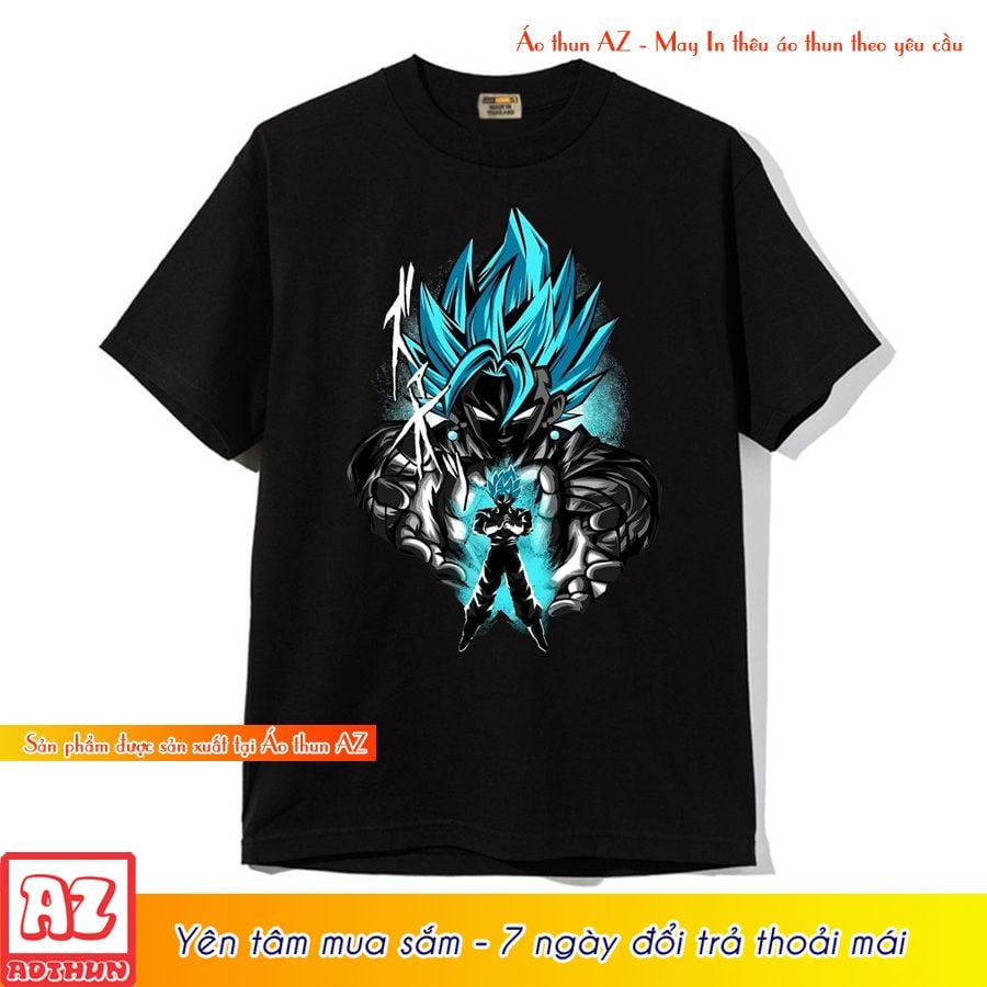 Áo thun in hình Songoku Dragon Ball màu đen siêu ngầu M2744