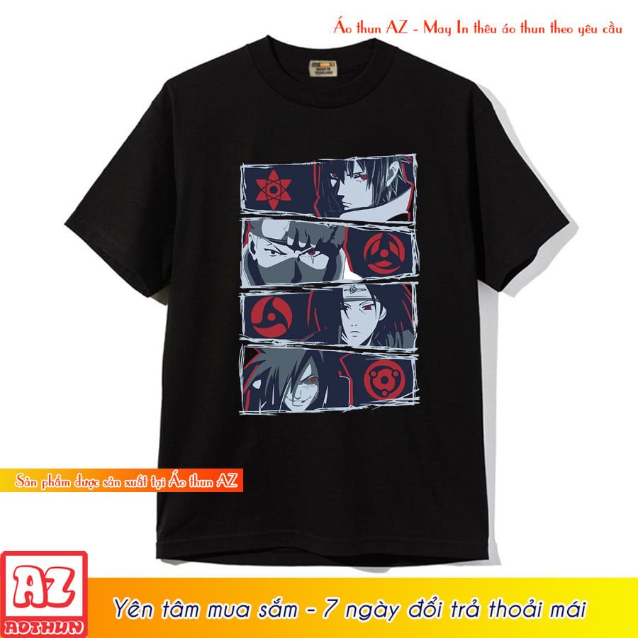 Áo thun Anime Naruto Sasuke Uchiha Itachi màu đen - Mẫu mới M2748