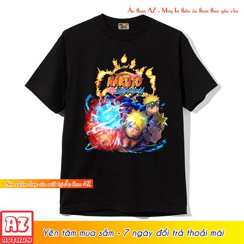  Áo thun màu đen in hình Naruto đẹp ( Có size trẻ em ) - Mẫu mới M2749 