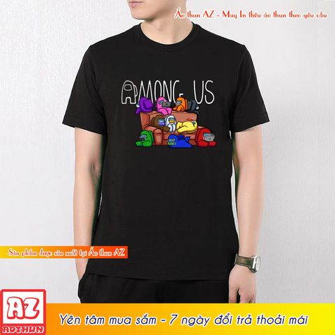  Áo thun in hình game Among US màu đen - Vải Cotton Unisex M2761 