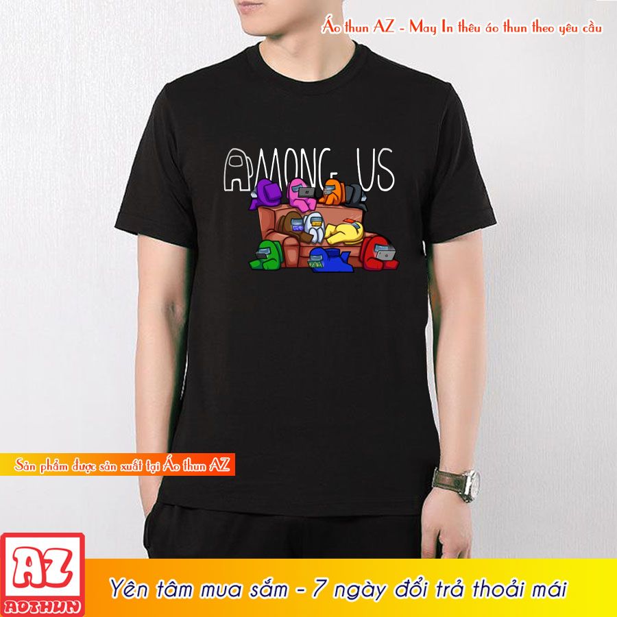 Áo thun in hình game Among US màu đen - Vải Cotton Unisex M2761