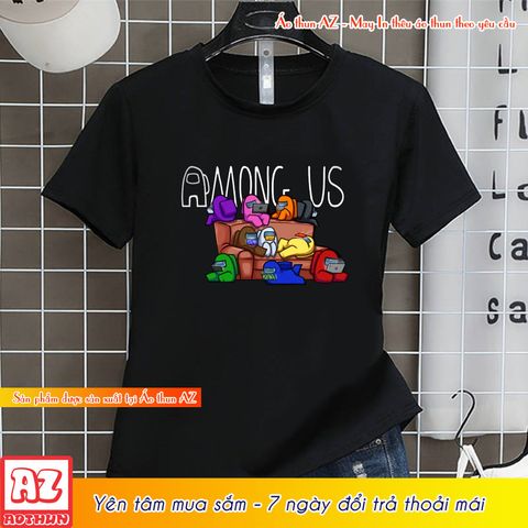  Áo thun in hình game Among US màu đen - Vải Cotton Unisex M2761 