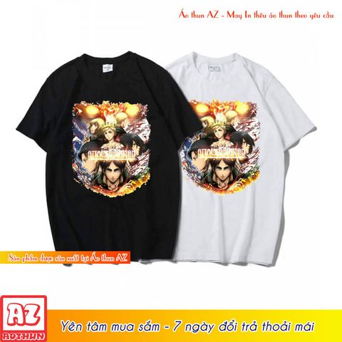  Áo thun Anime Attack on Titan màu đen và trắng độc đáo - Có size trẻ em M2801 