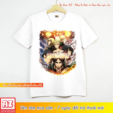  Áo thun Anime Attack on Titan màu đen và trắng độc đáo - Có size trẻ em M2801 