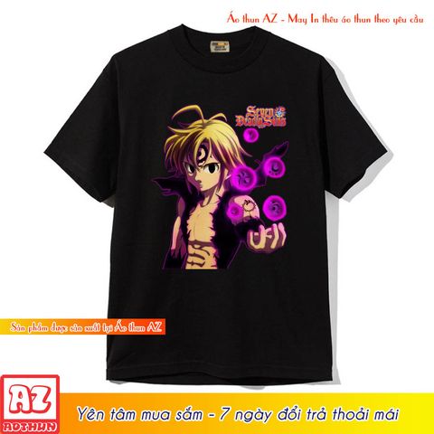  Áo thun Anime Thất hình đại tội Cuồng Long Meliodas màu đen M2806 