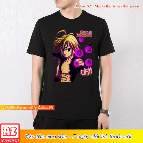  Áo thun Anime Thất hình đại tội Cuồng Long Meliodas màu đen M2806 