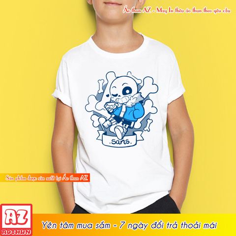  Áo thun game Undertale Sans chibi màu trắng - Có size trẻ em M2808 