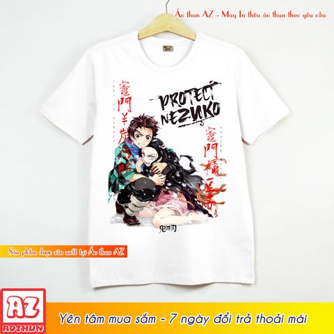  Áo thun Kimetsu No Yaiba Tanjirou và Nezuko - Có size trẻ em M2820 