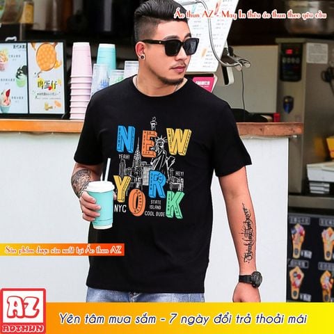  Áo thun Nam in hình NY New York City màu đen - BIGSIZE 3XL 4XL 5XL 6XL 7XL F2897 