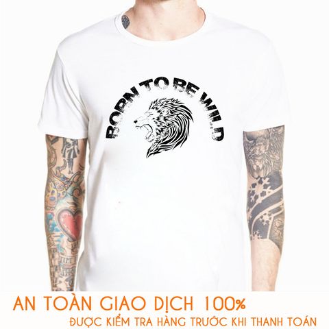  Áo thun nam in hình sư tử - M390 