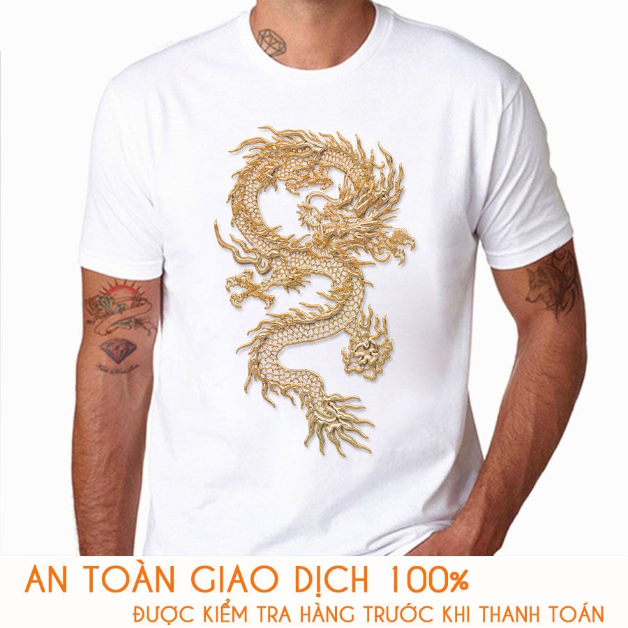 Áo thun nam in hình 3D Dragon - M620