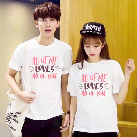  Áo thun cặp đôi form rộng in hình Loves Style Hàn Quốc - M686 