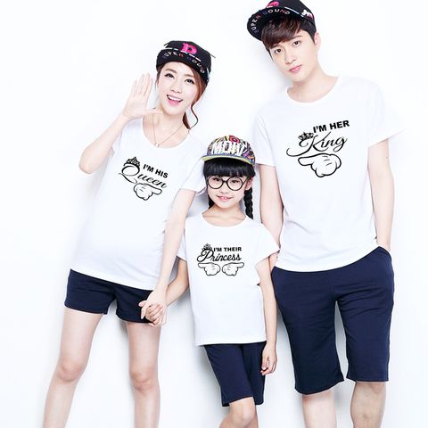  Áo thun gia đình KING & QUEEN Style Hàn Quốc - Vải Cotton Thái - M716 