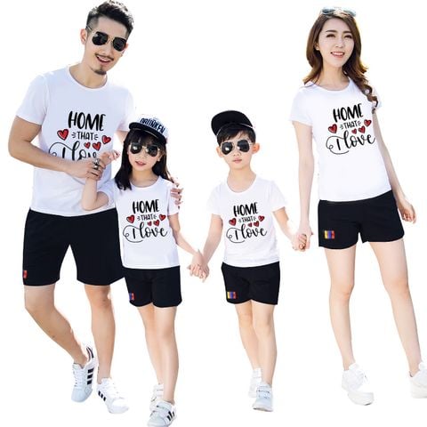  Áo thun gia đình dạo phố LOVE FAMILY - Vải Cotton Thái - M726 