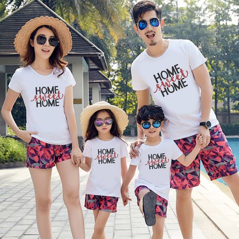  Áo thun gia đình du lịch HOME SWEET - Vải Cotton Thái - M727 