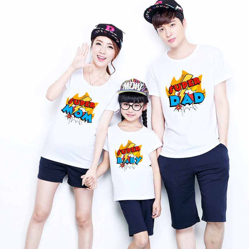 Áo thun gia đình SUPER FAMILY - Vải Cotton Thái - M734