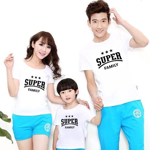  Áo thun gia đình SUPER FAMILY - Vải Cotton Thái - M738 