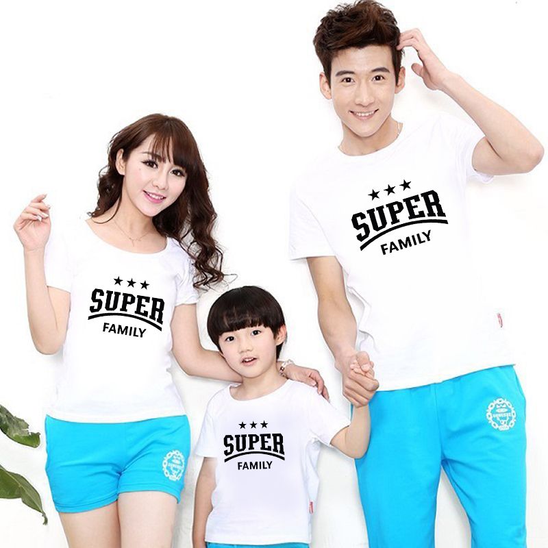 Áo thun gia đình SUPER FAMILY - Vải Cotton Thái - M738