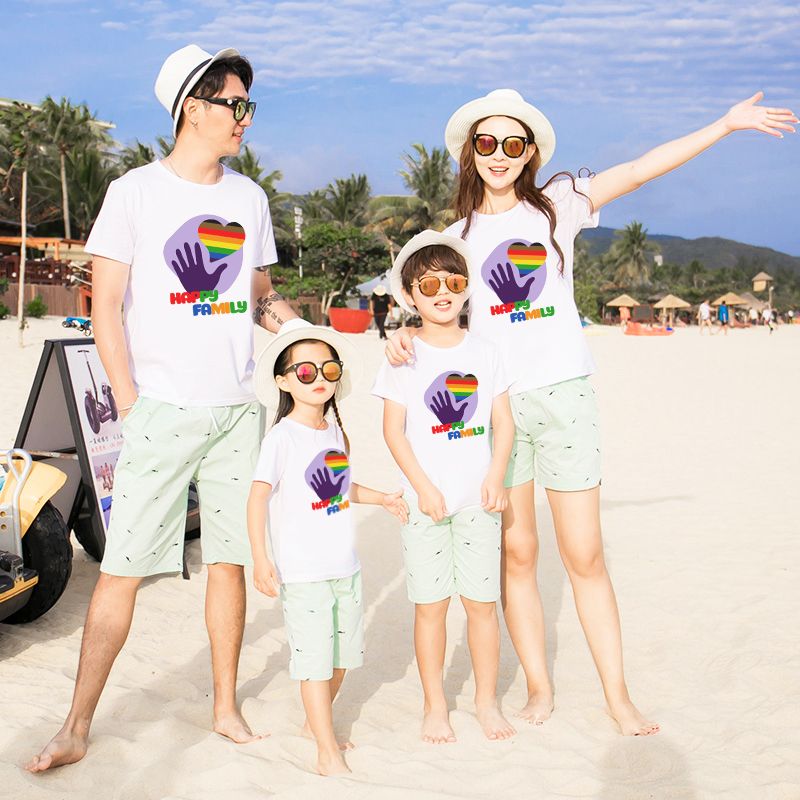 Áo thun gia đình đi biển HAPPY FAMILY - Vải Cotton Thái - M742