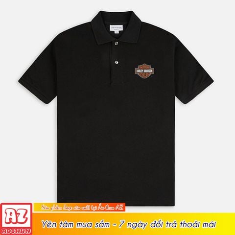  Áo thun polo nam có cổ trụ thêu logo motor harley davidson - Vải cá sấu poly cao cấp A02 