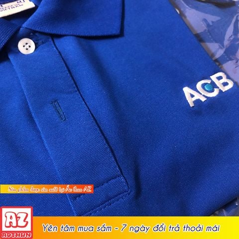  Áo thun đồng phục ngân hàng ACB logo thêu - Vải cá sấu poly cao cấp AT15 