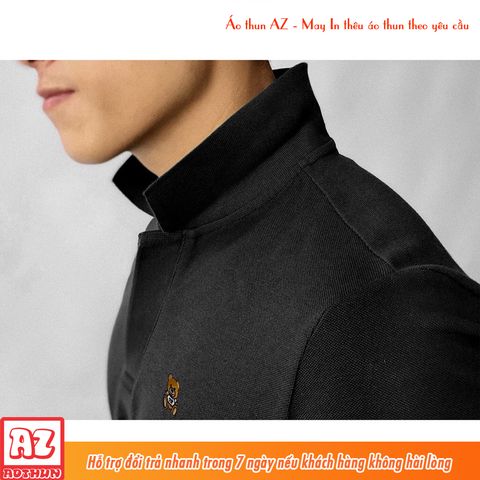  Áo thun polo cổ trụ nam nữ thêu hình chú gấu teddy boy - Vải thun cá sấu MT559 