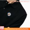 Áo thun cổ trụ polo nam nữ thêu logo hình hoa cúc Daisy - Vải thun cá sấu MT483