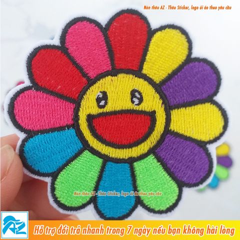  Sticker ủi thêu hình hoa mặt trời kaikai kiki - Patch ủi quần áo balo S34 