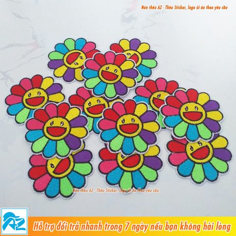  Sticker ủi thêu hình hoa mặt trời kaikai kiki - Patch ủi quần áo balo S34 