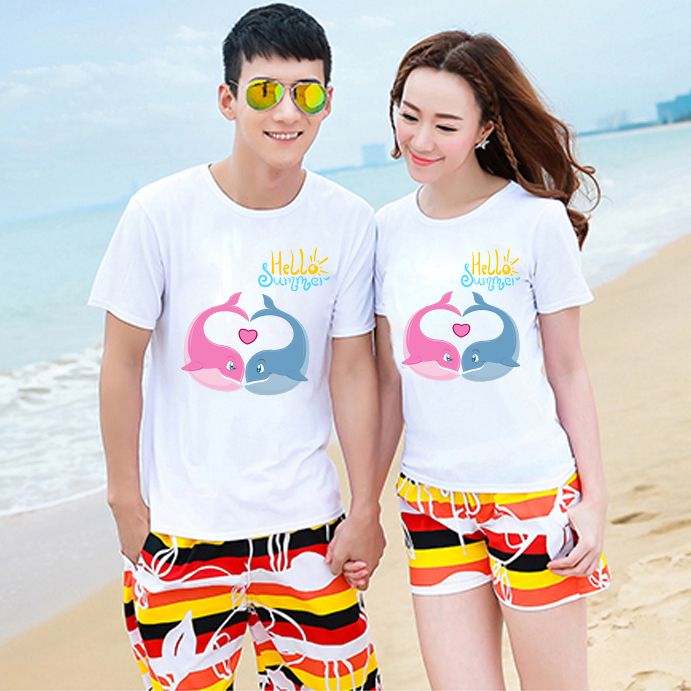 Áo thun đôi couple đi biển tươi tắn MC-01