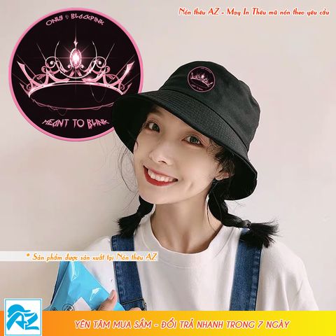  Mũ bucket màu đen in logo blackpink thời trang MT576 