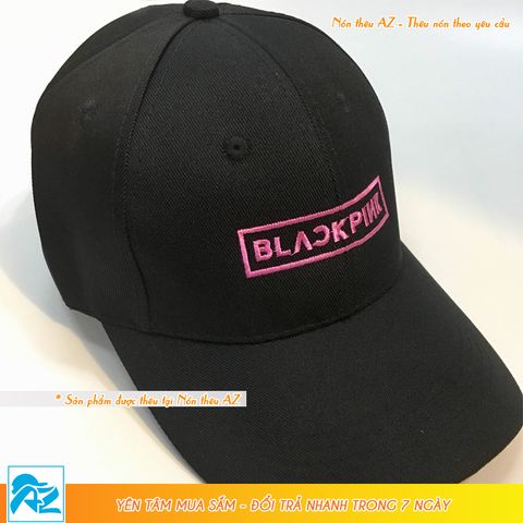  Nón kết nam nữ thêu logo Black Pink Rose màu đen - Mũ Lưỡi Trai MT121 