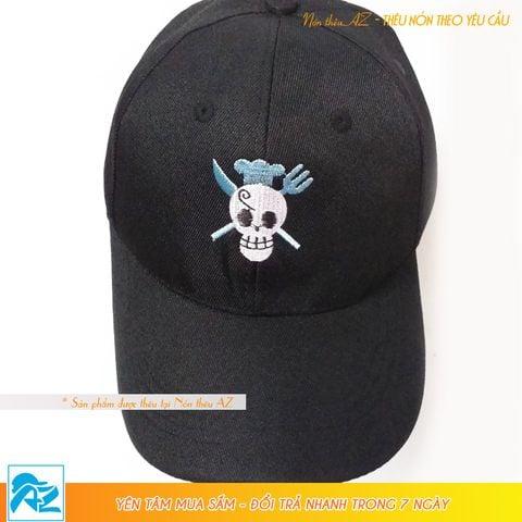  Nón kết Anime One Piece thêu logo Sanji màu đen - Mũ Lưỡi Trai MT519 