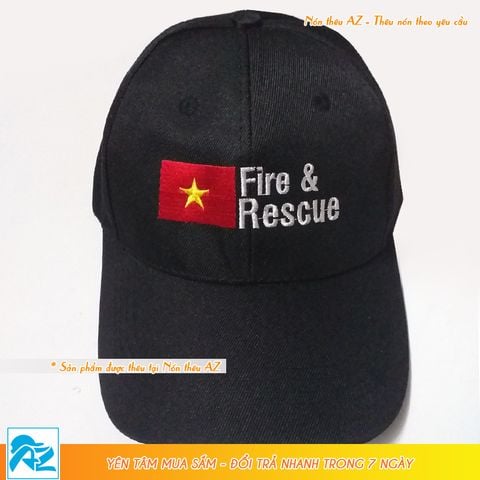  Nón kết thêu logo lính cứu hỏa Việt Nam Fire & Rescue MT550 