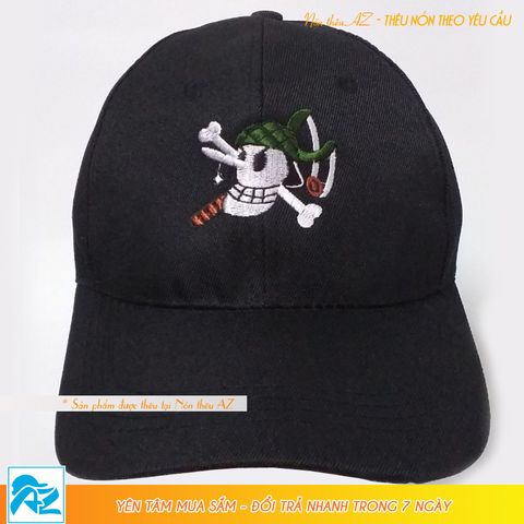  Nón kết One Piece thêu logo Usopp màu đen - Mũ Lưỡi Trai MT520 