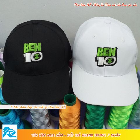  Nón kết màu đen và trắng thêu logo Ben10 MT572 (thích hợp cho trẻ em trên 30kg) 