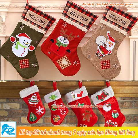  Sticker Patch ủi thêu hình Chuông Giáng sinh - Ông Già và Cây thông Noel S99 