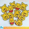 Sticker ủi thêu hình gấu Pooh siêu dễ thương - Patch ủi quần áo balo S60