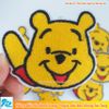 Sticker ủi thêu hình gấu Pooh siêu dễ thương - Patch ủi quần áo balo S60