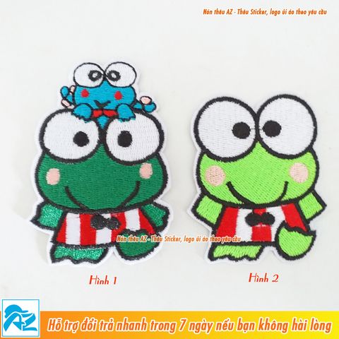  Sticker ủi thêu hình ếch xanh siêu cute - Patch ủi quần áo balo S42 