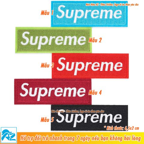  Sticker ủi thêu logo hình Supreme 6.5x2cm - Patch ủi quần áo thun balo S87 