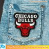 Sticker ủi thêu logo hình Bull Chicago (lớn) - Patch ủi quần áo balo S77