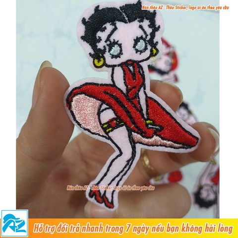  Sticker patch ủi thêu hình Betty Boop - Phụ kiện trang trí thời trang S96 