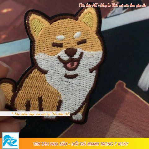  Sticker ủi thêu hinh chó Corgi siêu dễ thương - Patch ủi quần áo balo S45 