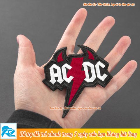  Sticker ủi thêu logo hình ACDC hells bells - Patch ủi quần áo balo S78 