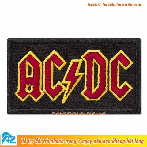  Sticker ủi thêu logo hình ACDC (lớn) - Patch ủi quần áo balo S79 