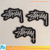 Sticker ủi thêu logo hình Stussy 5x3,6cm - Patch ủi quần áo thun balo S86